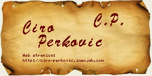Ćiro Perković vizit kartica